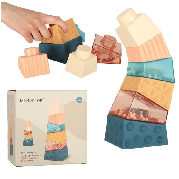 Montessori educational pyramid sensory tower with balls