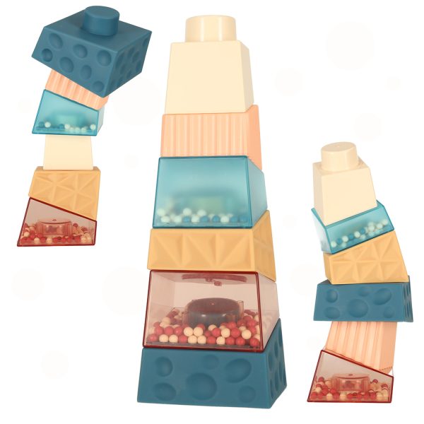 Montessori educational pyramid sensory tower with balls