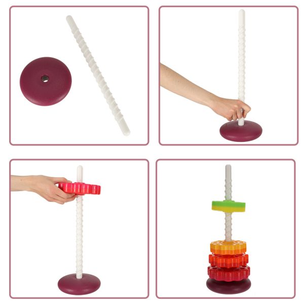 Rainbow tower pyramid pinwheel spiral for stacking