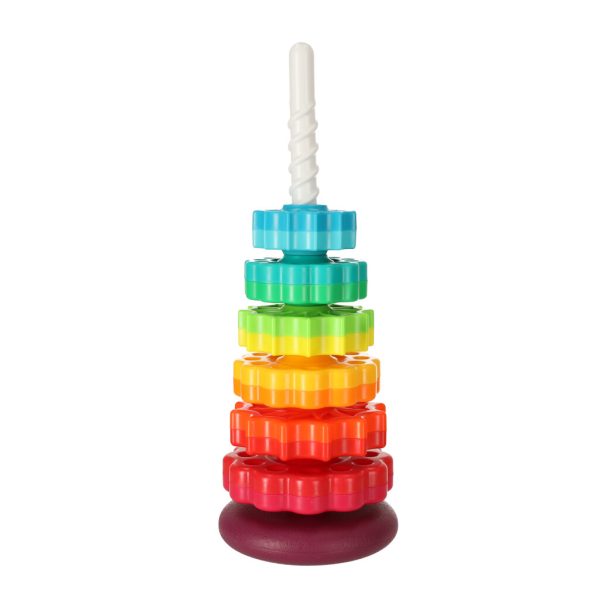 Rainbow tower pyramid pinwheel spiral for stacking