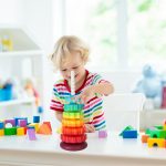Rainbow tower pyramid pinwheel spiral for stacking