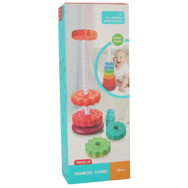 Rainbow tower pyramid pinwheel spiral for stacking