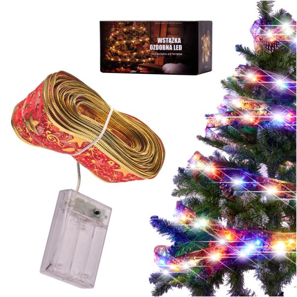 Ribbon decorative LED strip 10m 100LED Christmas tree lights Christmas decoration multicolour with batteries