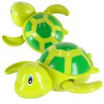 Green screw-on water turtle bath toy
