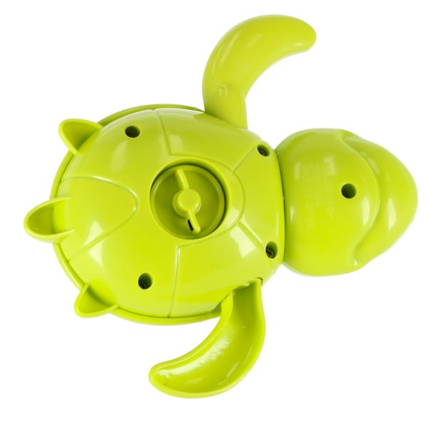 Green screw-on water turtle bath toy