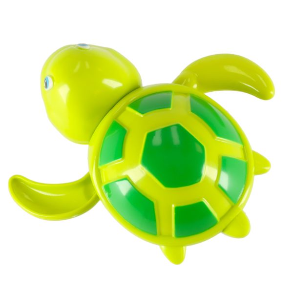 Green screw-on water turtle bath toy