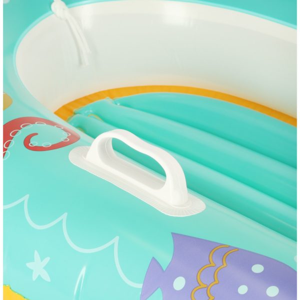 Inflatable baby boat swimming seat blue