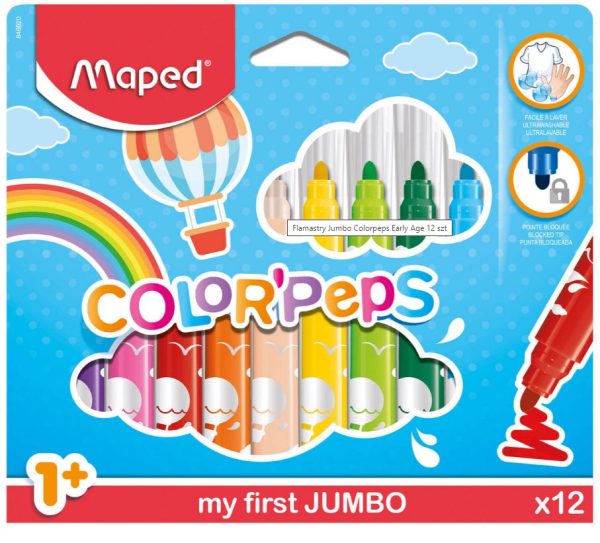 Spalvoti flomasteriai Jumbo Color 12vnt