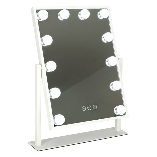 LED make-up mirror with USB bulbs 30x40cm