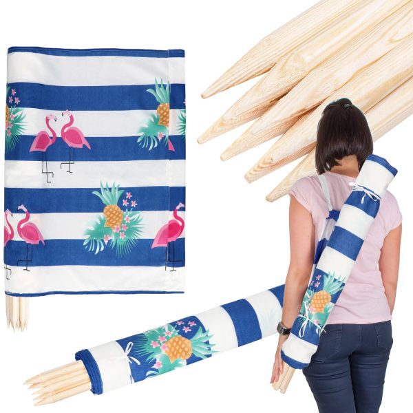 Beach screen 6 metres tropical stripes