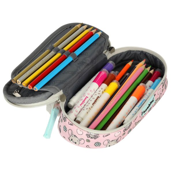 Padded sachet pencil case with flap mouse