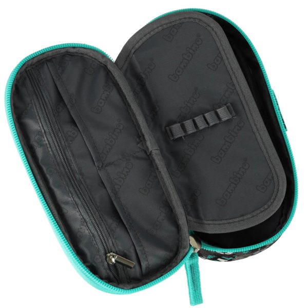 Padded pencil case with flap football