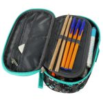 Padded pencil case with flap football