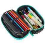 Padded pencil case with flap football
