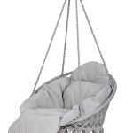 Hanging chair swing seat with cushion XXL grey 120kg