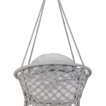 Hanging chair swing seat with cushion XXL grey 120kg