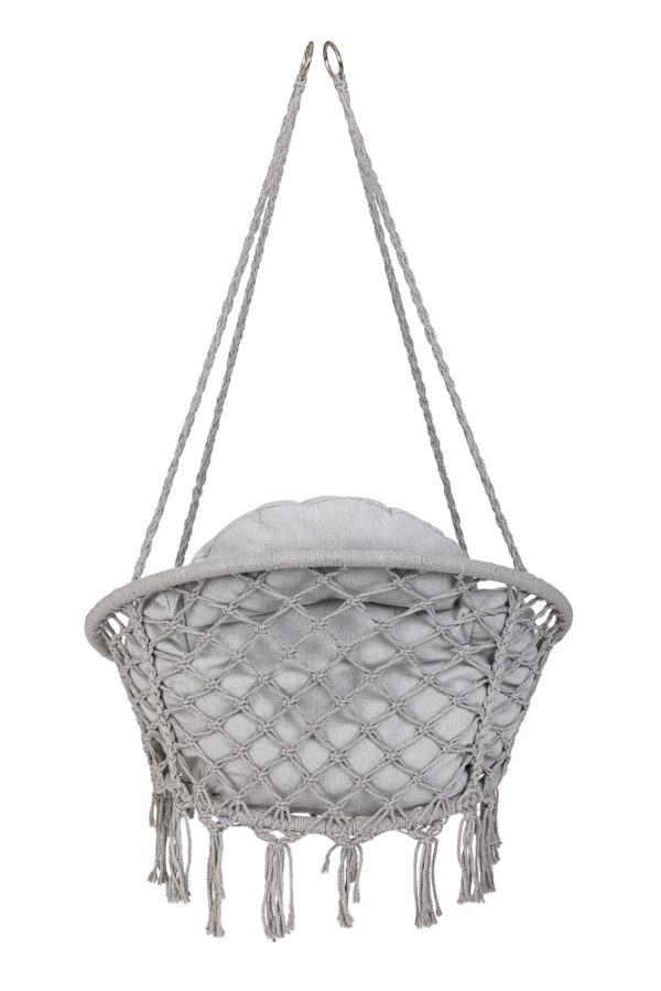 Hanging chair swing seat with cushion XXL grey 120kg