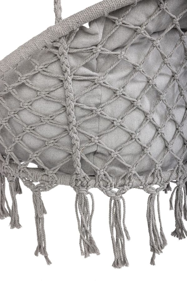 Hanging chair swing seat with cushion XXL grey 120kg