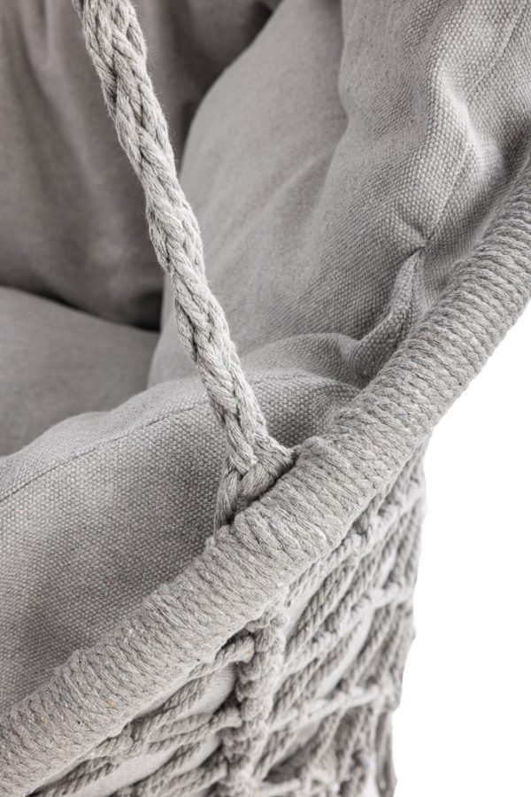 Hanging chair swing seat with cushion XXL grey 120kg