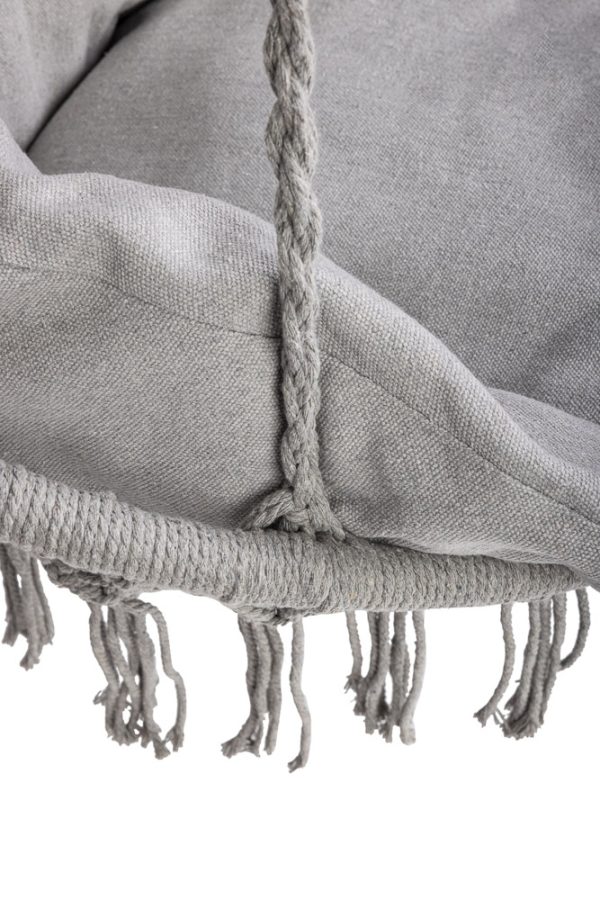 Hanging chair swing seat with cushion XXL grey 120kg