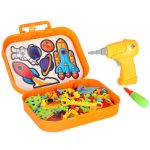 Building blocks in a suitcase + screwdriver space