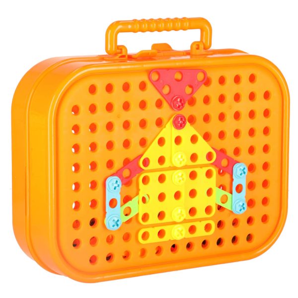 Building blocks in a suitcase + screwdriver space