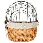 Rattan bicycle basket with metal frame