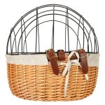 Rattan bicycle basket with metal frame