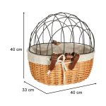 Rattan bicycle basket with metal frame