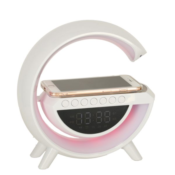 LED RBG light with wireless charger radio alarm clock