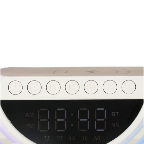 LED RBG light with wireless charger radio alarm clock