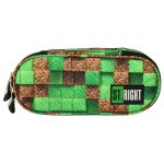 Padded sachet pencil case with flap pixel cubes