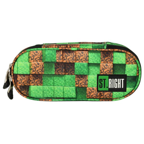 Padded sachet pencil case with flap pixel cubes