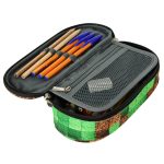 Padded sachet pencil case with flap pixel cubes