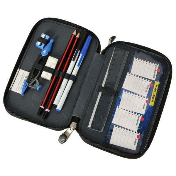 Double pencil case with accessories Chessboard Crush