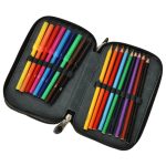 Double pencil case with accessories Chessboard Crush