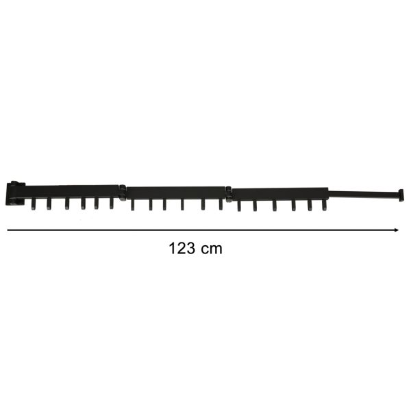 Retractable folding wall hanger 123cm black