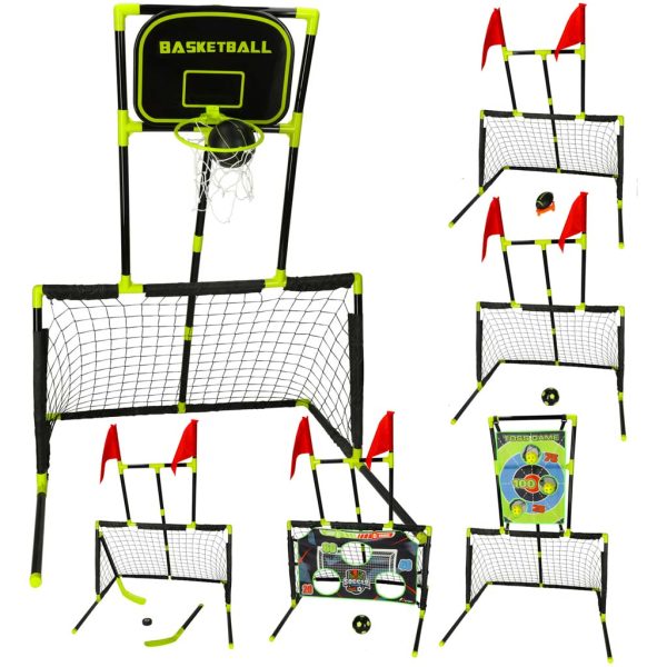 Sports set 6in1 goal basket field hockey ball shield