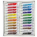 Artistic acrylic paints multicoloured 24 tubes