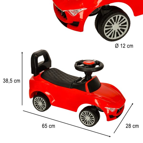 Pushchair car with sound and lights red