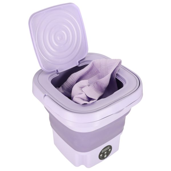 Mini portable washing machine folding 12L purple