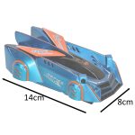 RC laser-controlled car driving on a wall on laser blue