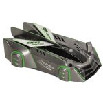 RC laser-controlled car driving on a wall on laser grey