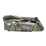RC laser-controlled car driving on a wall on laser grey
