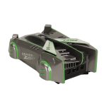 RC laser-controlled car driving on a wall on laser grey