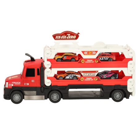 Car transporter truck folding vehicle XXL 6 cars red skinstars.lt