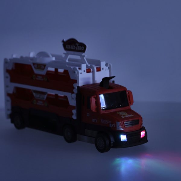 Car transporter truck folding vehicle XXL 6 cars red