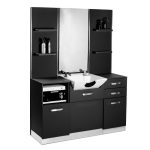 Barber console with wash basin Gabbiano B085 black