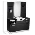 Barber console with wash basin Gabbiano B085 black