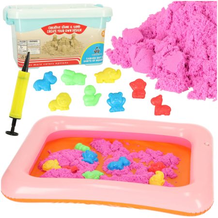 Kinetic sand in a bucket 1kg molds beige skinstars.lt
